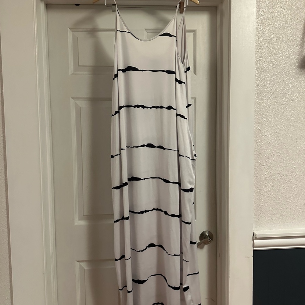 Striped Black and White Maxi Dress